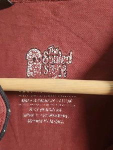 Men's Maroon Crew Neck Polo Tshirt