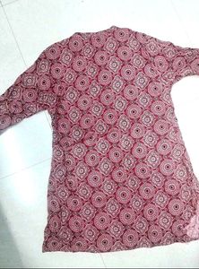 Traditional Red Paisley Print Kurta