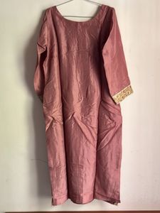 Pink Embroidered Silk Kurta set