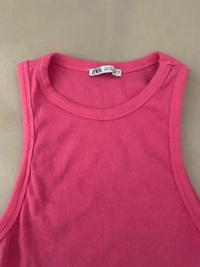 Vibrant Pink Ribbed Tank Top