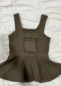 brown backless babydoll top