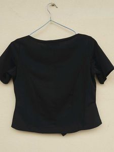 Elegant Black Blouse with Embellishment