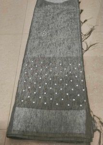 Elegant Grey Saree with Embellishments