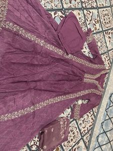 Beautiful Light Purple Anarkali 3 pc set