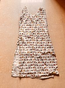 Cute Camel Print Sleeveless Dress