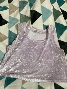 made in USA Crushed Velvet Crop Top