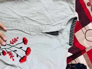 Elegant Grey Embroidered Kurta Set