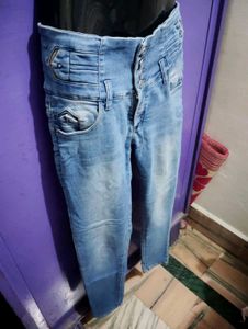 High Waisted Button-Up Jeans