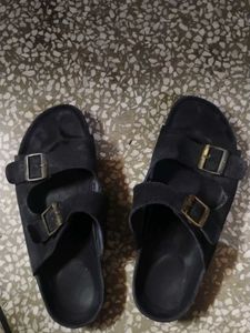 Comfortable Black Double Strap Sandals