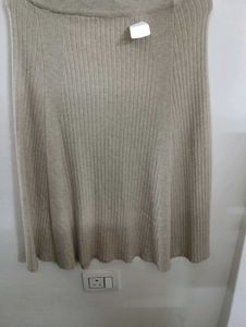 winter Ribbed Knit A-Line Skirt