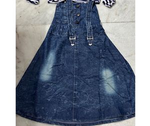 Denim Dungaree Dress With Top