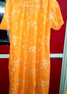 Red Floral Print Kurta Free 🎁