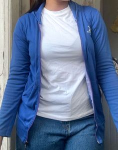 AX Armani Exchange Blue Zip-Up Hoodie