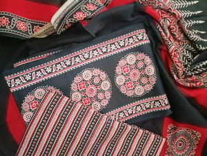 Ethnic Black &amp; Red rayon Ajrak dress