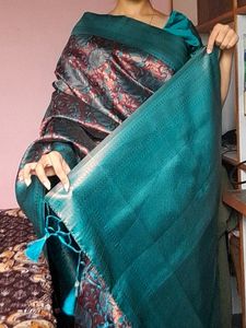 Silk Saree With Copper Zari Work✨️