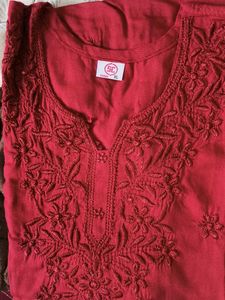 Maroon Embroidered Kurta