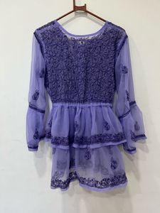 Beautiful Lavender Chikankari Kurta