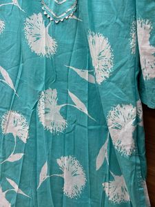 Stylish Teal Floral Kurta