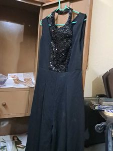 Sequin Detail Black Dress