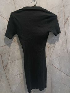 Classic Black Polo Neck Dress (size-M)