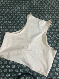 White deep neck Top