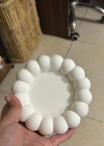Ribbed Vase with Bubble Tray
