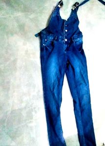 Blue Denim Skinny Dungaree/ Jumpsuit
