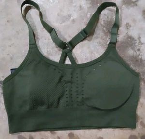 Olive Green Sports Bra