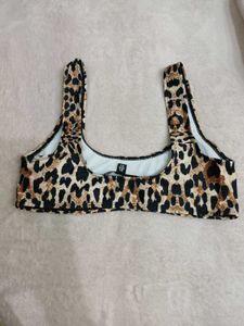 Missguided Leopard Print Bikini Top