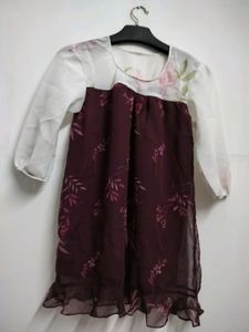 Pink And Purple Floral Top For Girls