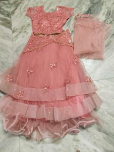Pink Embellished Lehenga Choli Set