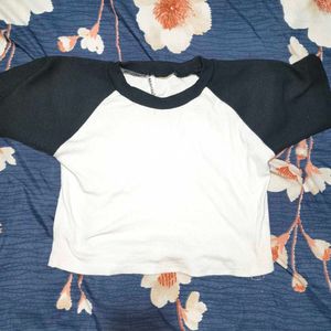 Classic White & Black Raglan T-Shirt