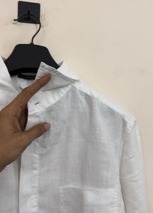 Men's Classic White Linen Shirt
