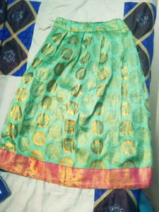 Children Lehenga Jacket Green and Gold