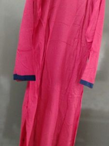 Vibrant Pink &amp; Blue Embroidered Kurta