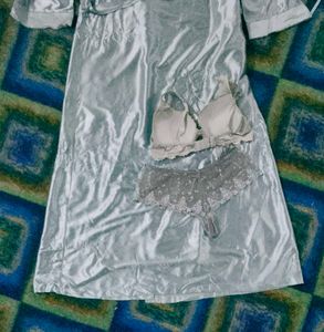 Combo Of Fancy Satin Night Gown