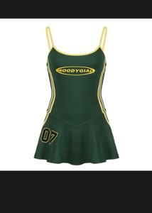 Green Sporty Swimdress With "07" Graphic