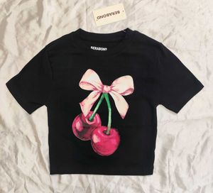 Cute Cherry Bow Crop T-Shirt - XS/S