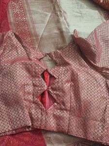 Red &amp; Gold Patterned Fabric