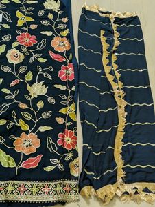 Semi Stitched Suit Sequin And Embroidery Work