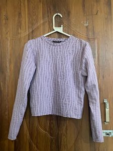 Lilac Textured Long Sleeve Top