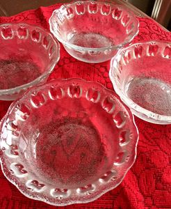 Set of 4 Glass Apple Dessert Bowls