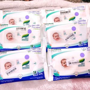 COMBO OF 6 Himalaya Gentle Baby Wipes with Lid (72
