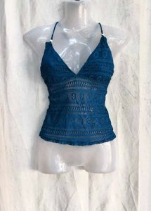 11810. Blue Lace Halter Top