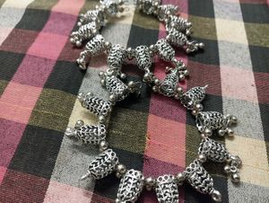 oxidized silver Jhumka kadas