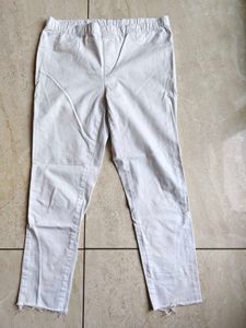 White High Waisted Cropped Pants