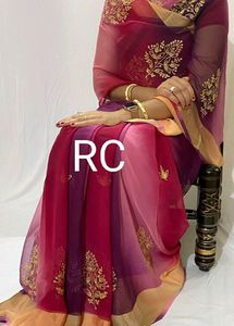 Pure Chiffon And Gergrottet Sari All Kind Of Sari