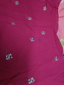 Elegant Pink Embellished fabric