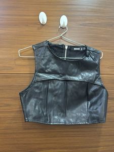 Missguided Faux Leather Top