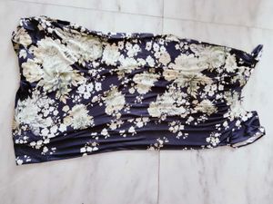 Navy Blue Floral Print Maxi